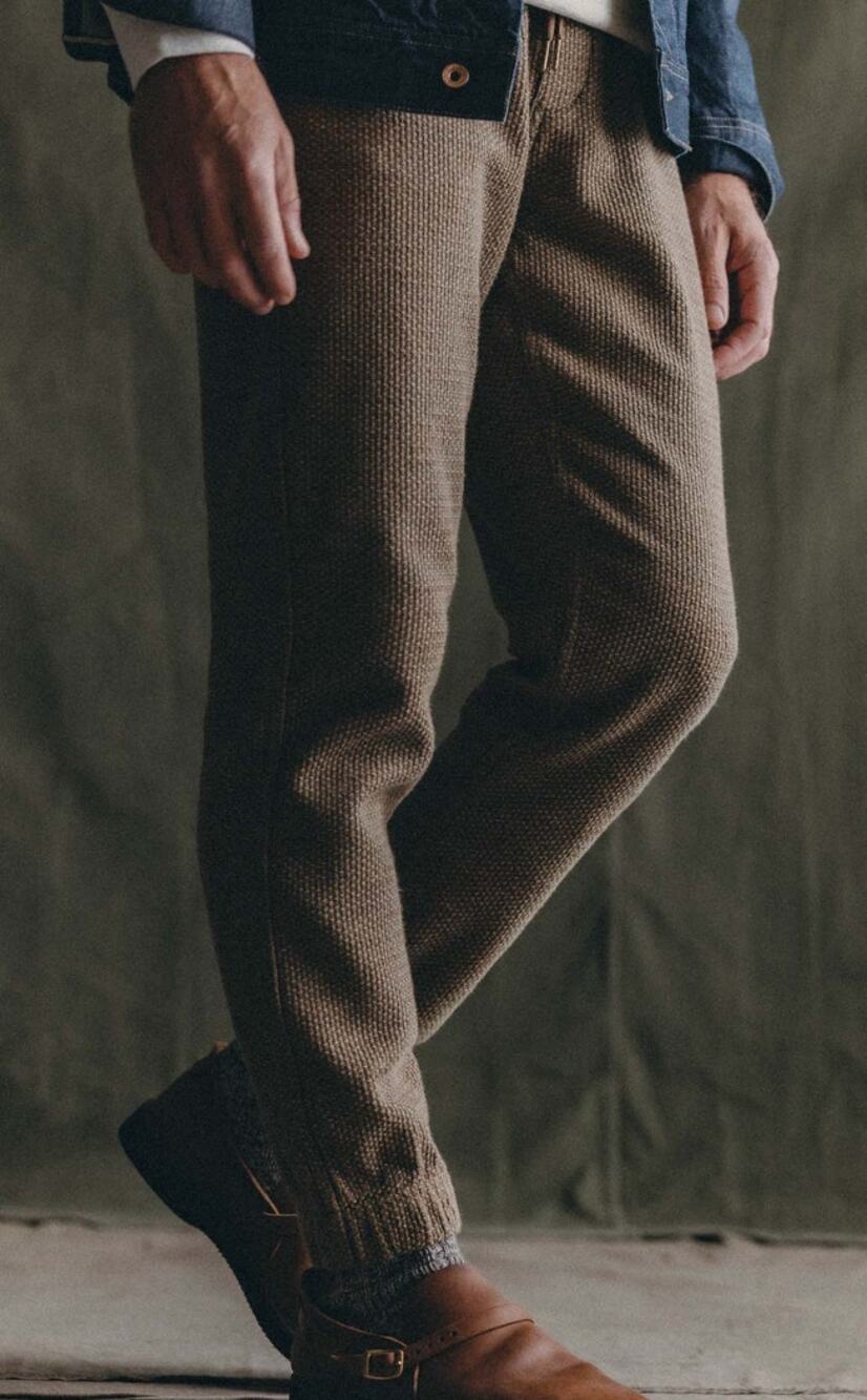 Taylor Stitch Après Pant Mens Waffle Knit Joggers Organic Cotton Large 2208APHAW